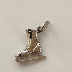 Sterling Silver Ice Skate Charm Pendant